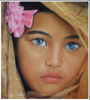 La jeune fille au ruban - pastel sec - taille : 30 x 33cm (indisponible)