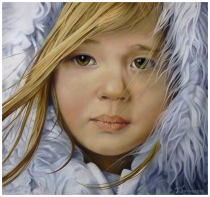 La petite fille de l'hiver - pastel sec - taille : 32 x 30cm (indisponible)
