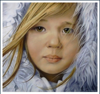 La petite fille de l'hiver - pastel sec - taille : 32 x 30cm